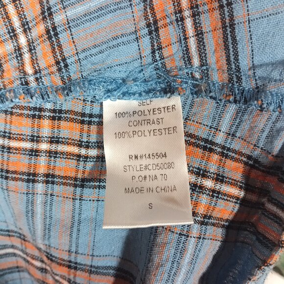 Magnolia Womens Tunic Top Size S Button Up Multicolor Patchwork Ruched Artsy - Picture 4 of 5